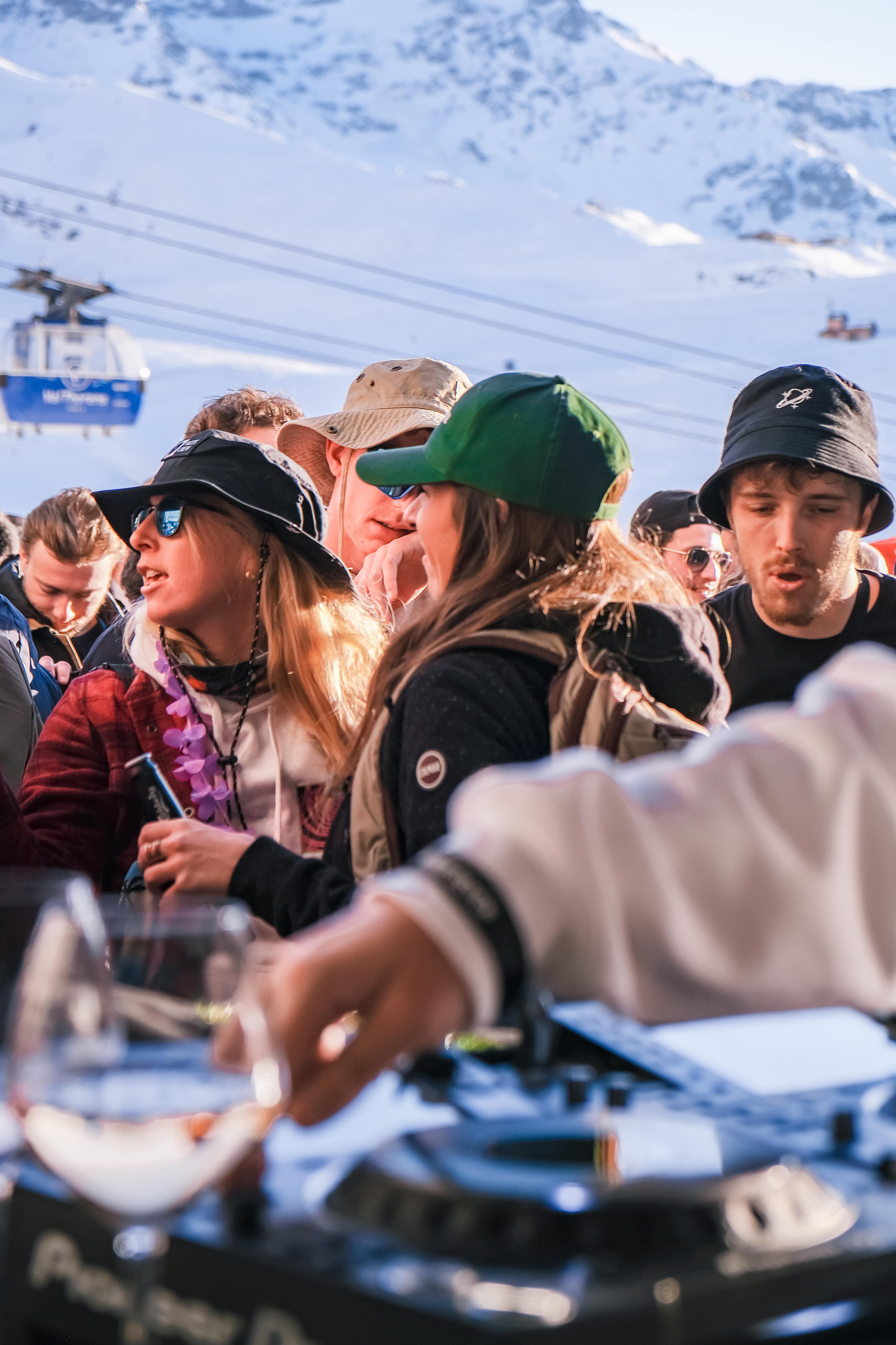 French DJ MYD on Fahrenheit Seven Val Thorens' terrace