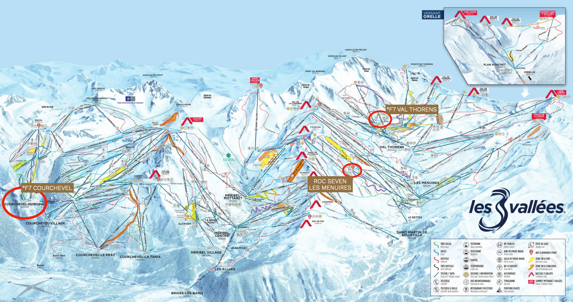 plan des trois vallées alpes françaises